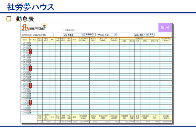 勤怠表